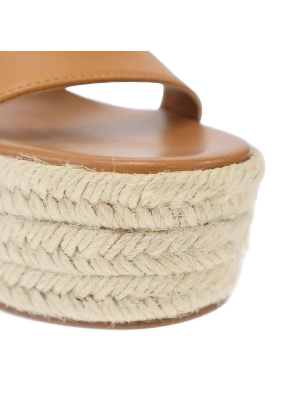 Hermes Ithea Espadrille Chaine D'ancre Leather Sandals Brown